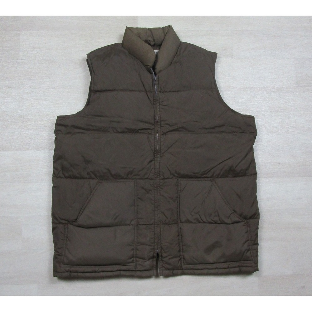 Vintage 70s Sears Western Prime Goose Down‎ Puffer Vest Mens (XL) Brown Outdoor